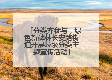 分类齐参与，绿色新碑林长安路街道开展垃圾分类主题宣传活动