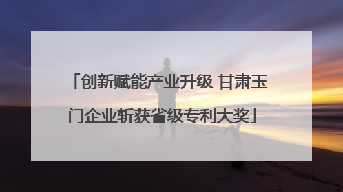 创新赋能产业升级 甘肃玉门企业斩获省级专利大奖