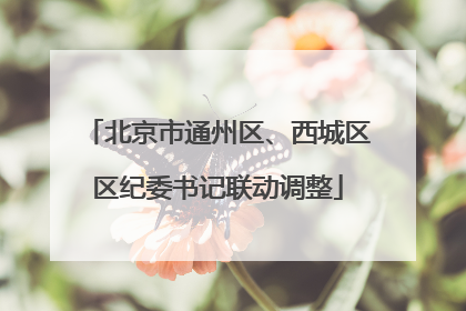 北京市通州区、西城区区纪委书记联动调整