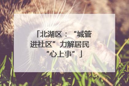 北湖区：“城管进社区”力解居民“心上事”