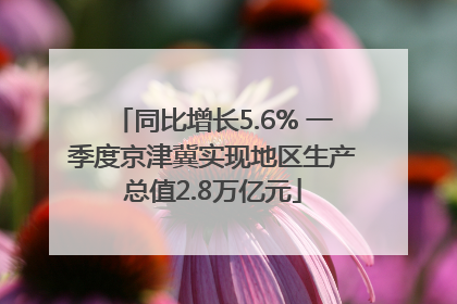 同比增长5.6% 一季度京津冀实现地区生产总值2.8万亿元