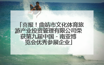 喜报！曲靖市文化体育旅游产业投资管理有限公司荣获第九届中国 - 南亚博览会优秀参展企业
