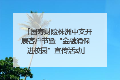 国寿财险株洲中支开展客户节暨“金融消保进校园”宣传活动