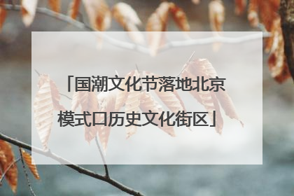 国潮文化节落地北京模式口历史文化街区