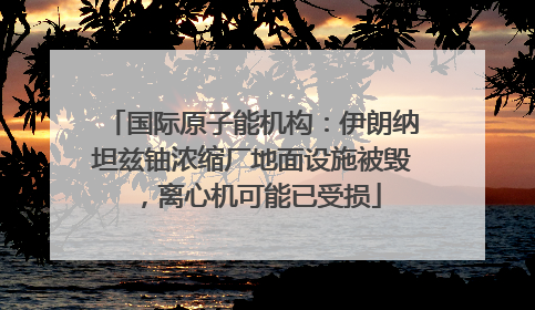国际原子能机构：伊朗纳坦兹铀浓缩厂地面设施被毁，离心机可能已受损