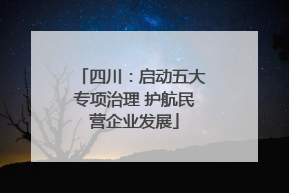 四川：启动五大专项治理 护航民营企业发展