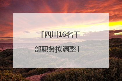 四川16名干部职务拟调整