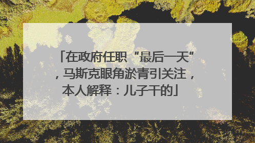 在政府任职“最后一天”，马斯克眼角淤青引关注，本人解释：儿子干的