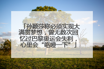 孙颖莎称必须实现大满贯梦想，曾无数次回忆过巴黎奥运会失利，心里会“咯噔一下”
