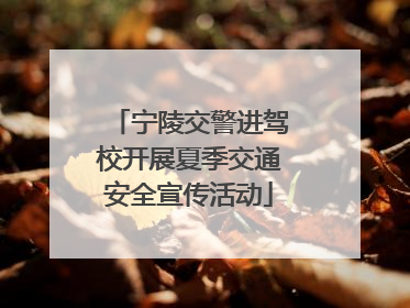 宁陵交警进驾校开展夏季交通安全宣传活动