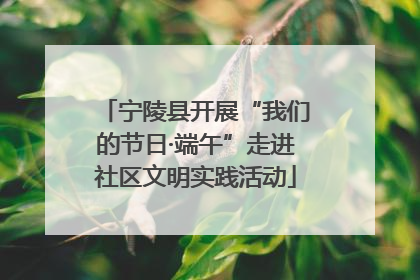 宁陵县开展“我们的节日·端午”走进社区文明实践活动