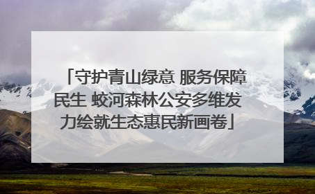 守护青山绿意 服务保障民生 蛟河森林公安多维发力绘就生态惠民新画卷