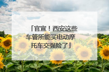 官宣！西安这些车管所能买电动摩托车交强险了