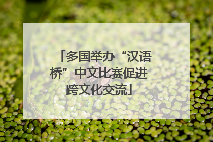 多国举办“汉语桥”中文比赛促进跨文化交流