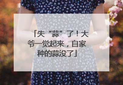 失“蒜”了！大爷一觉起来，自家种的蒜没了
