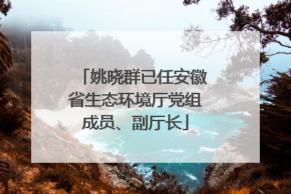 姚晓群已任安徽省生态环境厅党组成员、副厅长