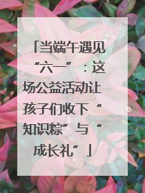 当端午遇见“六一”：这场公益活动让孩子们收下“知识粽”与“成长礼”