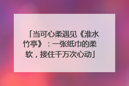 当可心柔遇见《淮水竹亭》：一张纸巾的柔软，接住千万次心动