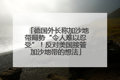 德国外长称加沙地带局势“令人难以忍受”！反对美国接管加沙地带的想法