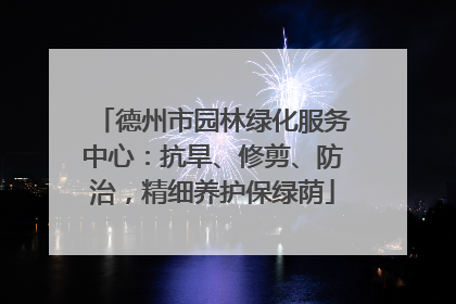 德州市园林绿化服务中心：抗旱、修剪、防治，精细养护保绿荫
