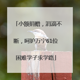 小额捐赠，涓滴不断，呵护万宁61位困难学子求学路