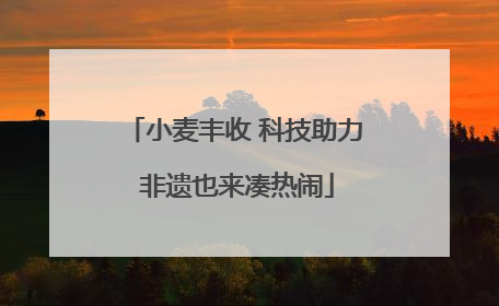 小麦丰收 科技助力 非遗也来凑热闹