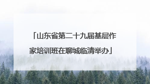 山东省第二十九届基层作家培训班在聊城临清举办