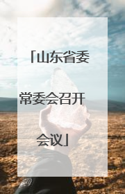 山东省委常委会召开会议
