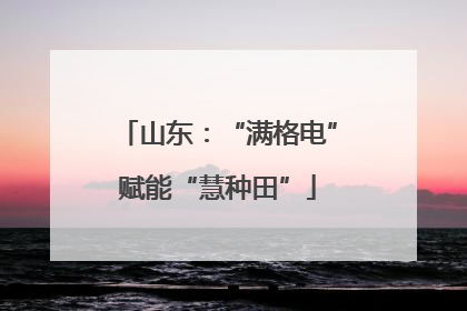 山东：“满格电”赋能“慧种田”