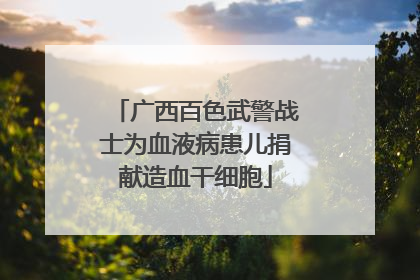 广西百色武警战士为血液病患儿捐献造血干细胞