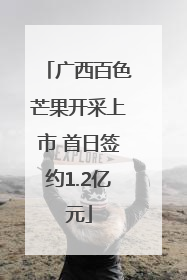 广西百色芒果开采上市 首日签约1.2亿元
