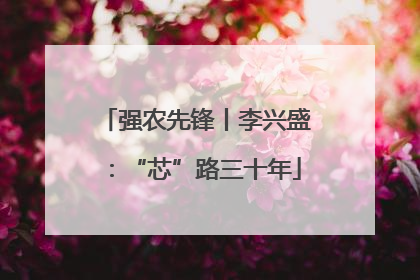 强农先锋丨李兴盛：“芯”路三十年