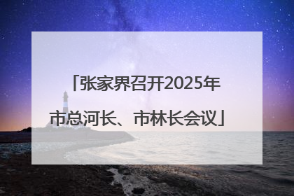张家界召开2025年市总河长、市林长会议
