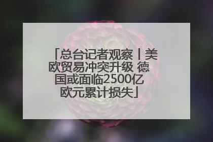 总台记者观察丨美欧贸易冲突升级 德国或面临2500亿欧元累计损失