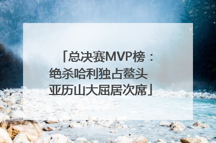 总决赛MVP榜：绝杀哈利独占鳌头 亚历山大屈居次席