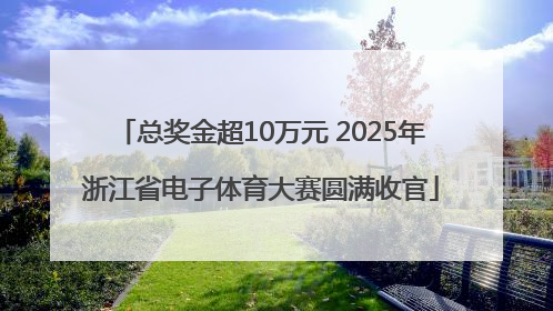 总奖金超10万元 2025年浙江省电子体育大赛圆满收官