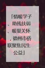 情暖学子、助残扶弱、暖巢关怀，德州市侨联聚焦民生公益