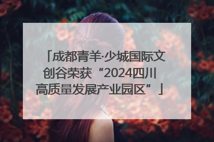 成都青羊·少城国际文创谷荣获“2024四川高质量发展产业园区”