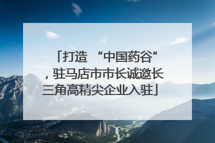打造 “中国药谷”，驻马店市市长诚邀长三角高精尖企业入驻