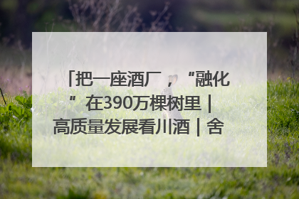 把一座酒厂，“融化”在390万棵树里｜高质量发展看川酒｜舍得酒｜舍得酒业｜舍得老酒｜沱牌酒