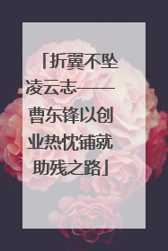 折翼不坠凌云志——曹东锋以创业热忱铺就助残之路