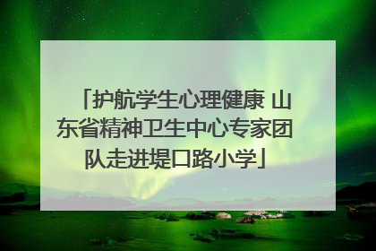 护航学生心理健康 山东省精神卫生中心专家团队走进堤口路小学