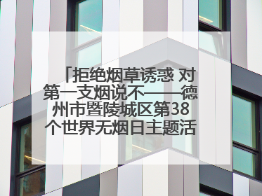拒绝烟草诱惑 对第一支烟说不——德州市暨陵城区第38个世界无烟日主题活动走进校园