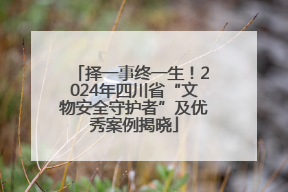 择一事终一生！2024年四川省“文物安全守护者”及优秀案例揭晓