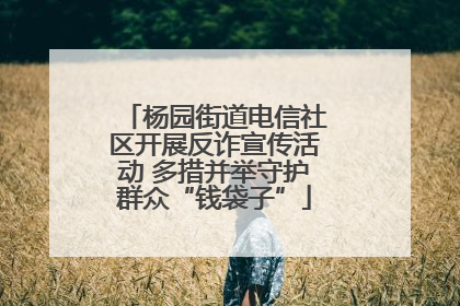 杨园街道电信社区开展反诈宣传活动 多措并举守护群众“钱袋子”