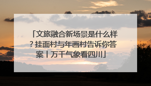 文旅融合新场景是什么样？挂面村与年画村告诉你答案丨万千气象看四川