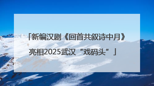新编汉剧《回首共叙诗中月》亮相2025武汉“戏码头”