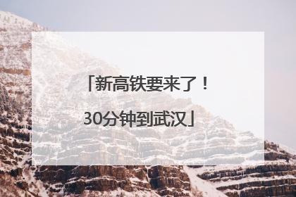 新高铁要来了！30分钟到武汉