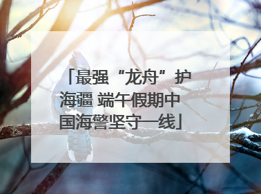 最强“龙舟”护海疆 端午假期中国海警坚守一线