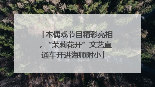 木偶戏节目精彩亮相，“茉莉花开”文艺直通车开进海师附小